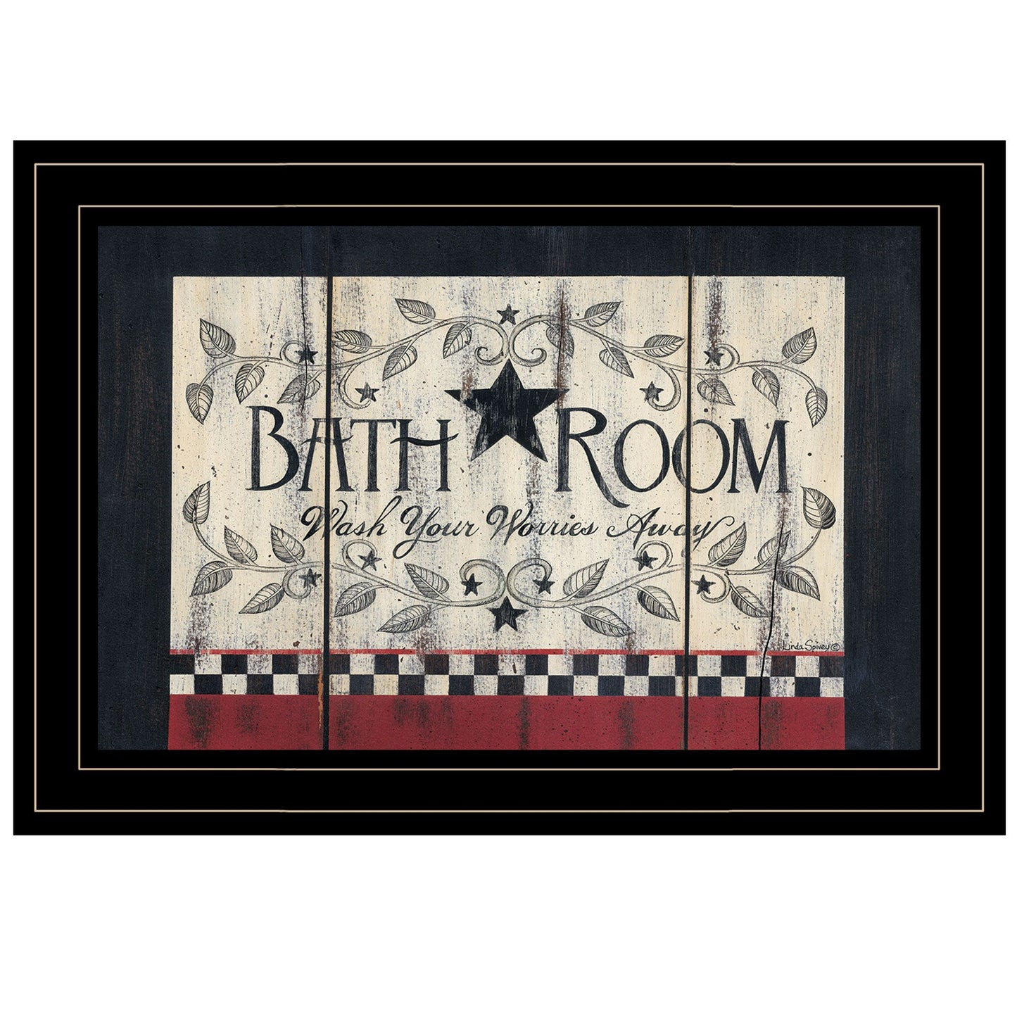 "Bathroom" By Linda Spivey, Ready to Hang Framed Print, Black Frame