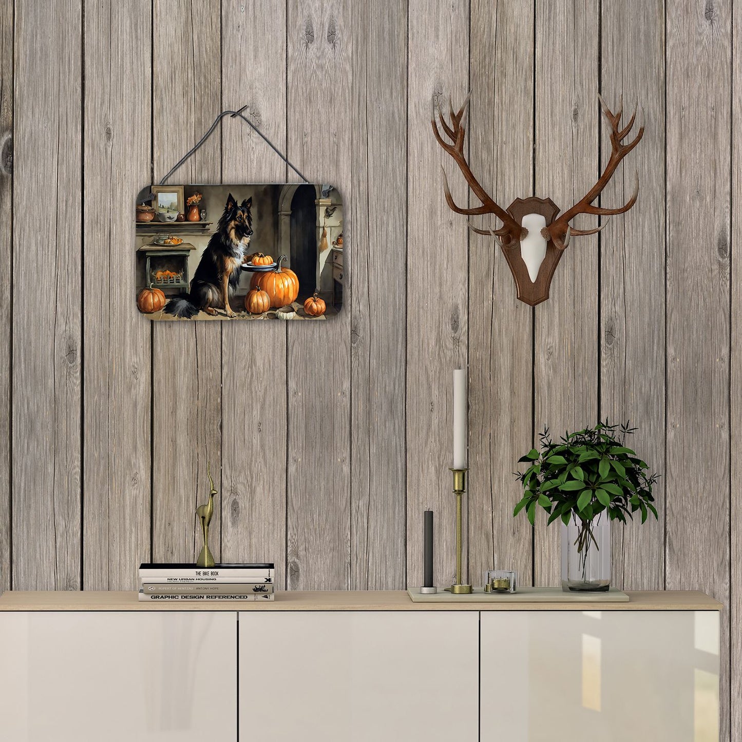 NEW Belgian Tervuren Fall Kitchen Pumpkins Wall or Door Hanging Prints Aluminum Metal Sign Kitchen Wall Bar Bathroom Plaque Home Decor, 8HX12W, Multicolor
