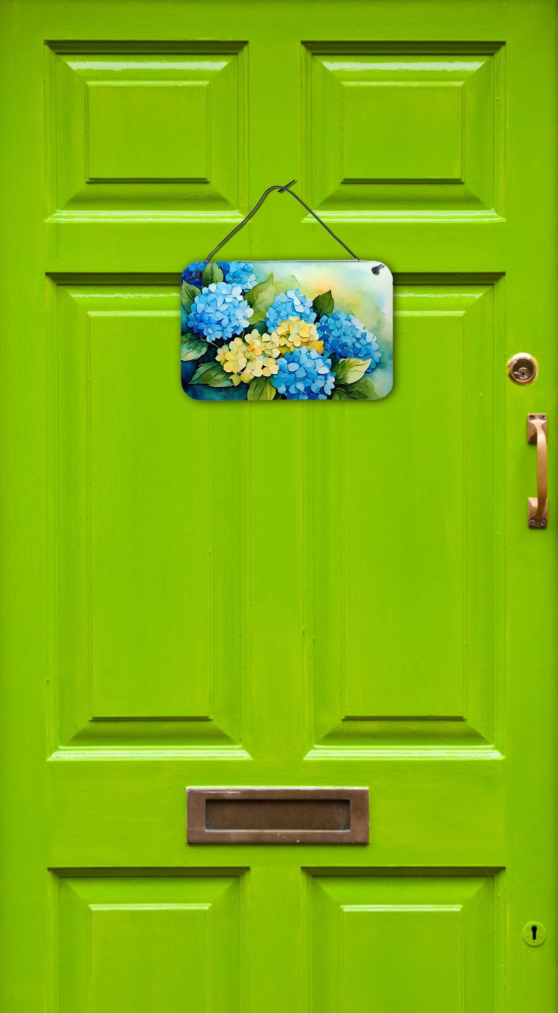 NEW Hydrangeas in Watercolor Wall or Door Hanging Prints Aluminum Metal Sign Kitchen Wall Bar Bathroom Plaque Home Decor, 8HX12W, Multicolor