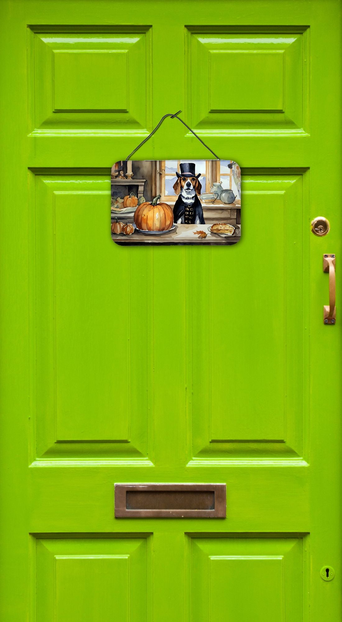 NEW Beagle Fall Kitchen Pumpkins Wall or Door Hanging Prints Aluminum Metal Sign Kitchen Wall Bar Bathroom Plaque Home Decor, 8HX12W, Multicolor