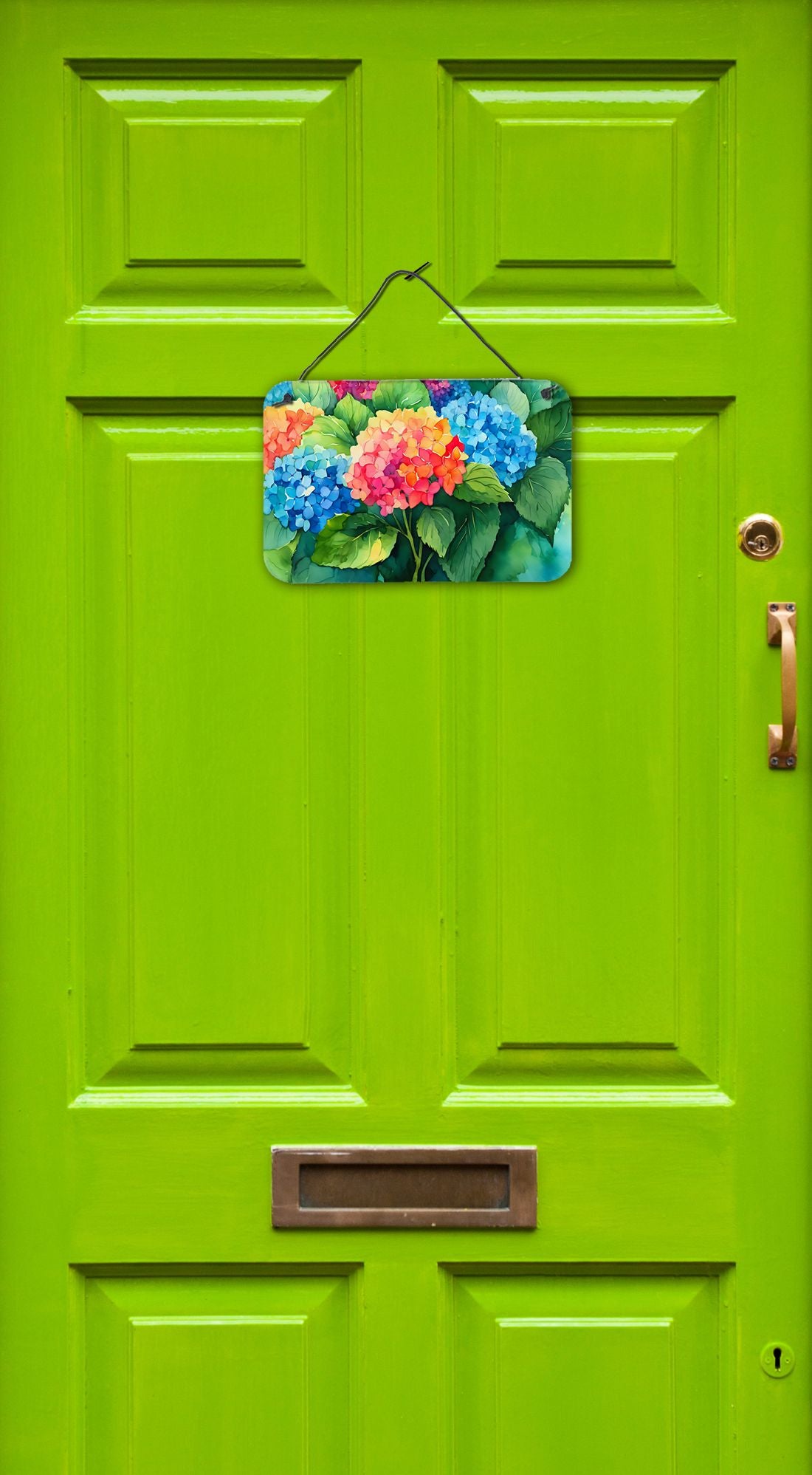 NEW Hydrangeas in Watercolor Wall or Door Hanging Prints Aluminum Metal Sign Kitchen Wall Bar Bathroom Plaque Home Decor, 8HX12W, Multicolor