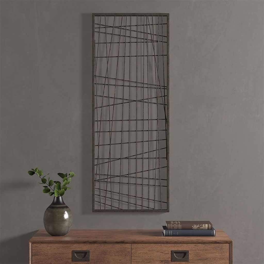 Distressed Black Metal Wall Decor
