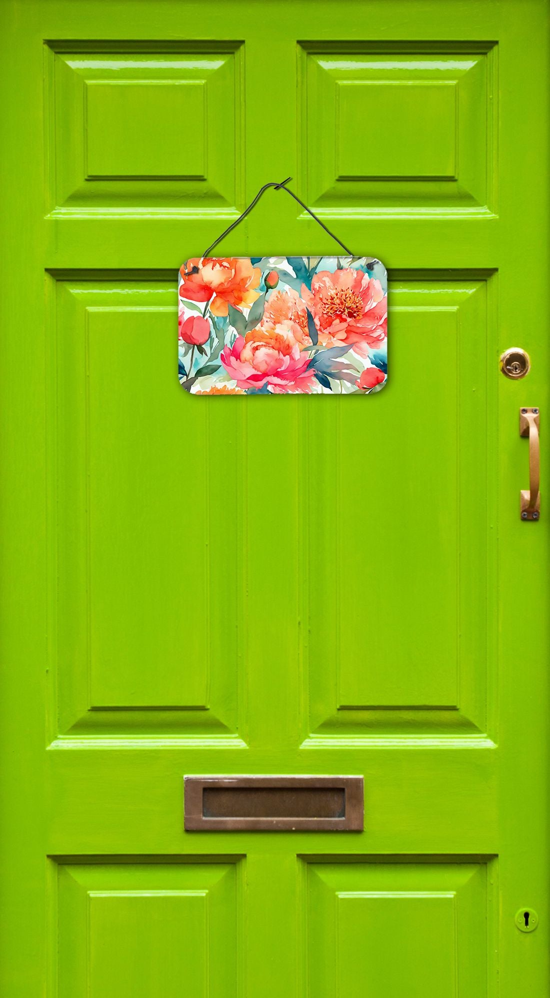 NEW Peonies in Watercolor Wall or Door Hanging Prints Aluminum Metal Sign Kitchen Wall Bar Bathroom Plaque Home Decor, 8HX12W, Multicolor