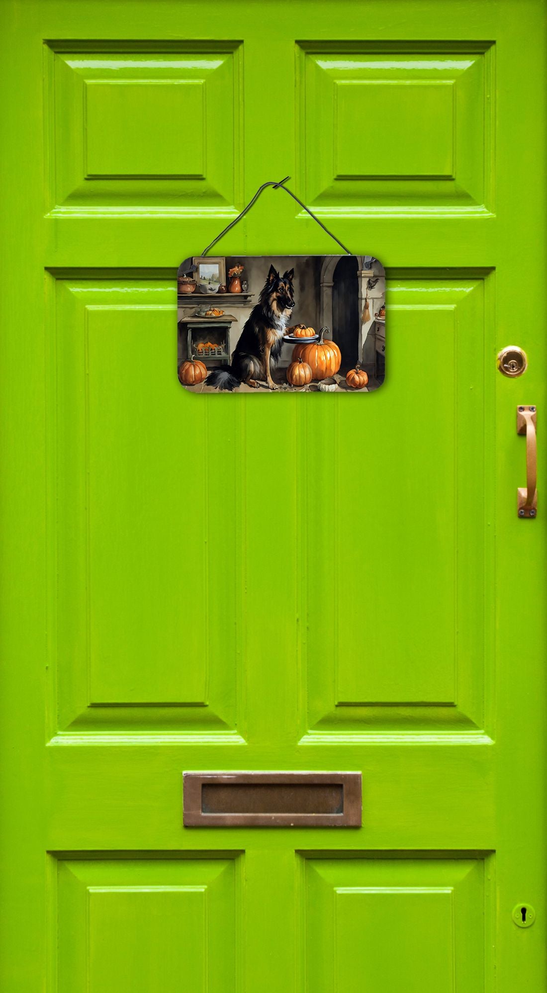 NEW Belgian Tervuren Fall Kitchen Pumpkins Wall or Door Hanging Prints Aluminum Metal Sign Kitchen Wall Bar Bathroom Plaque Home Decor, 8HX12W, Multicolor