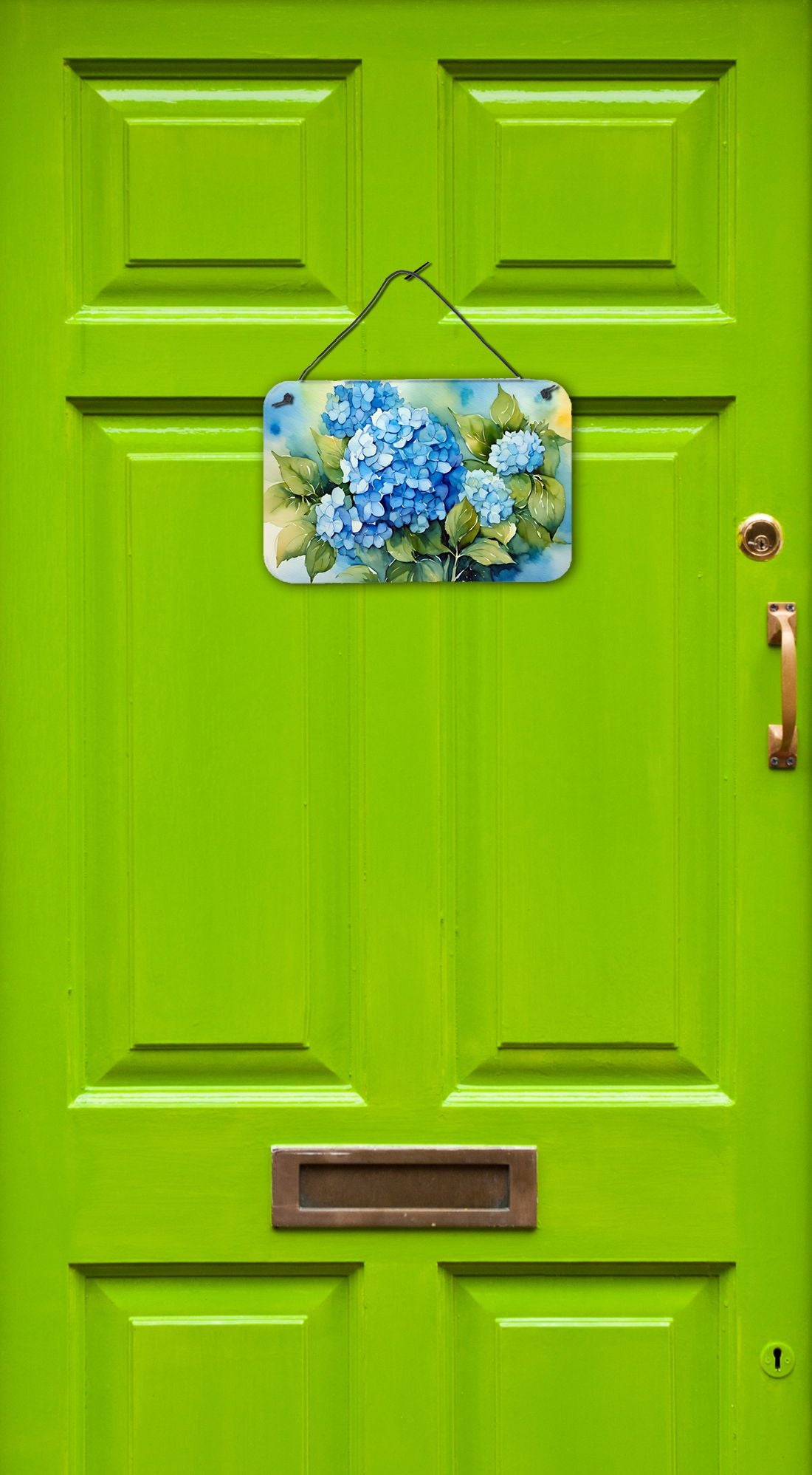 NEW Hydrangeas in Watercolor Wall or Door Hanging Prints Aluminum Metal Sign Kitchen Wall Bar Bathroom Plaque Home Decor, 8HX12W, Multicolor