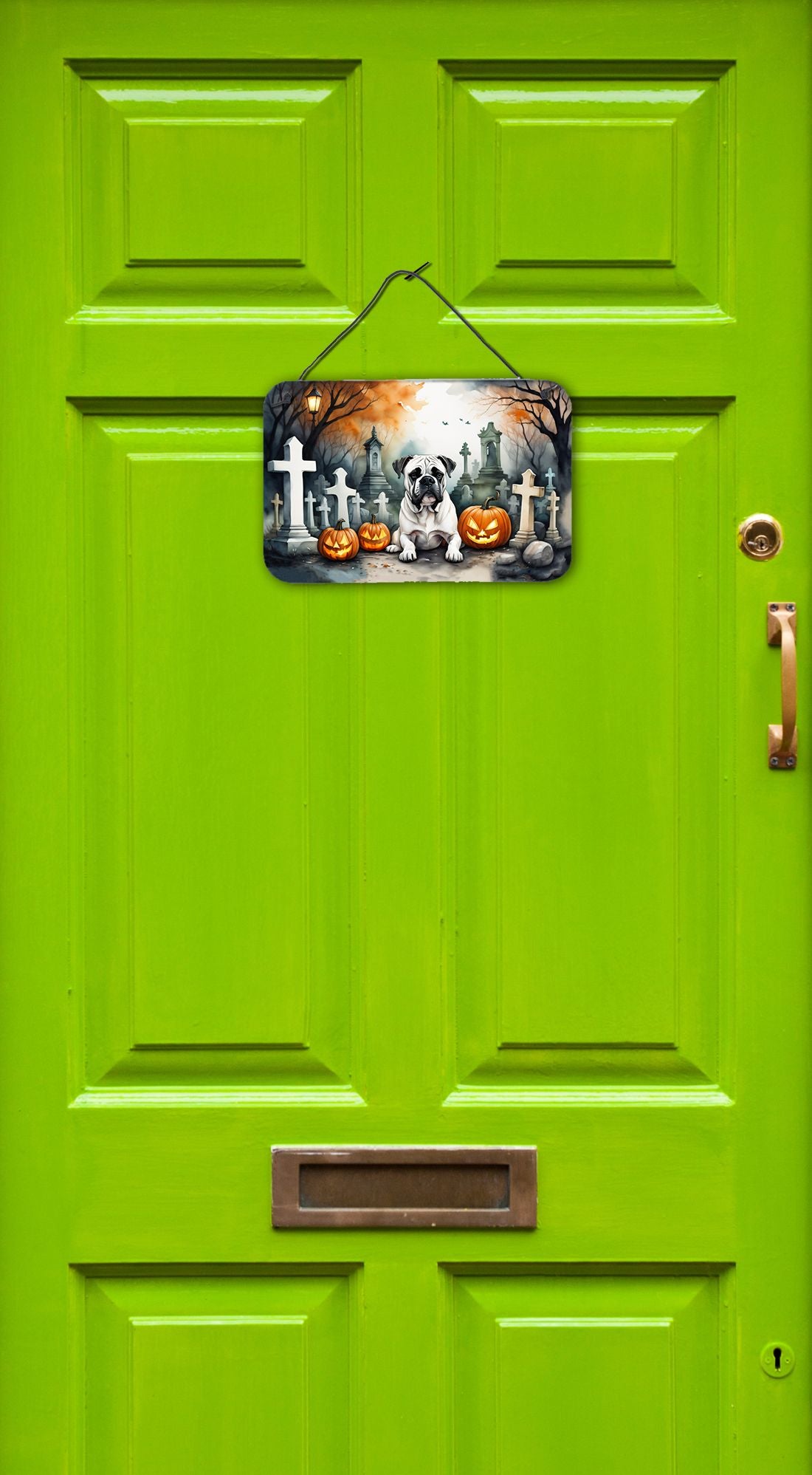 NEW Boxer Spooky Halloween Wall or Door Hanging Prints Aluminum Metal Sign Kitchen Wall Bar Bathroom Plaque Home Decor, 8HX12W, Multicolor