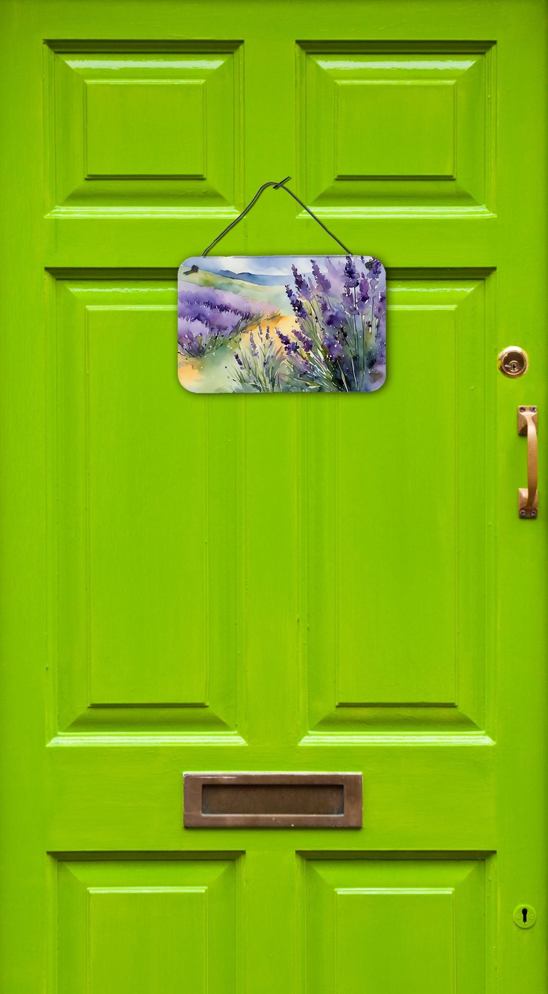 NEW Lavender in Watercolor Wall or Door Hanging Prints Aluminum Metal Sign Kitchen Wall Bar Bathroom Plaque Home Decor, 8HX12W, Multicolor