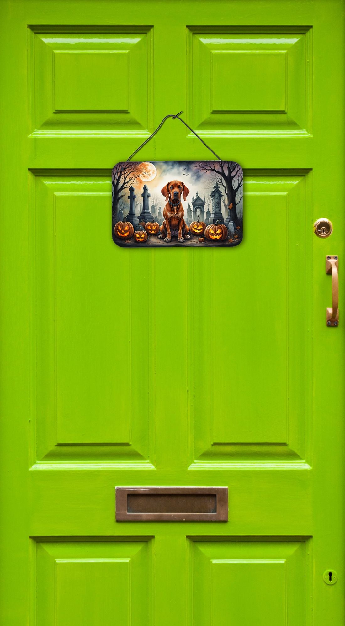 NEW Vizsla Spooky Halloween Wall or Door Hanging Prints Aluminum Metal Sign Kitchen Wall Bar Bathroom Plaque Home Decor, 8HX12W, Multicolor