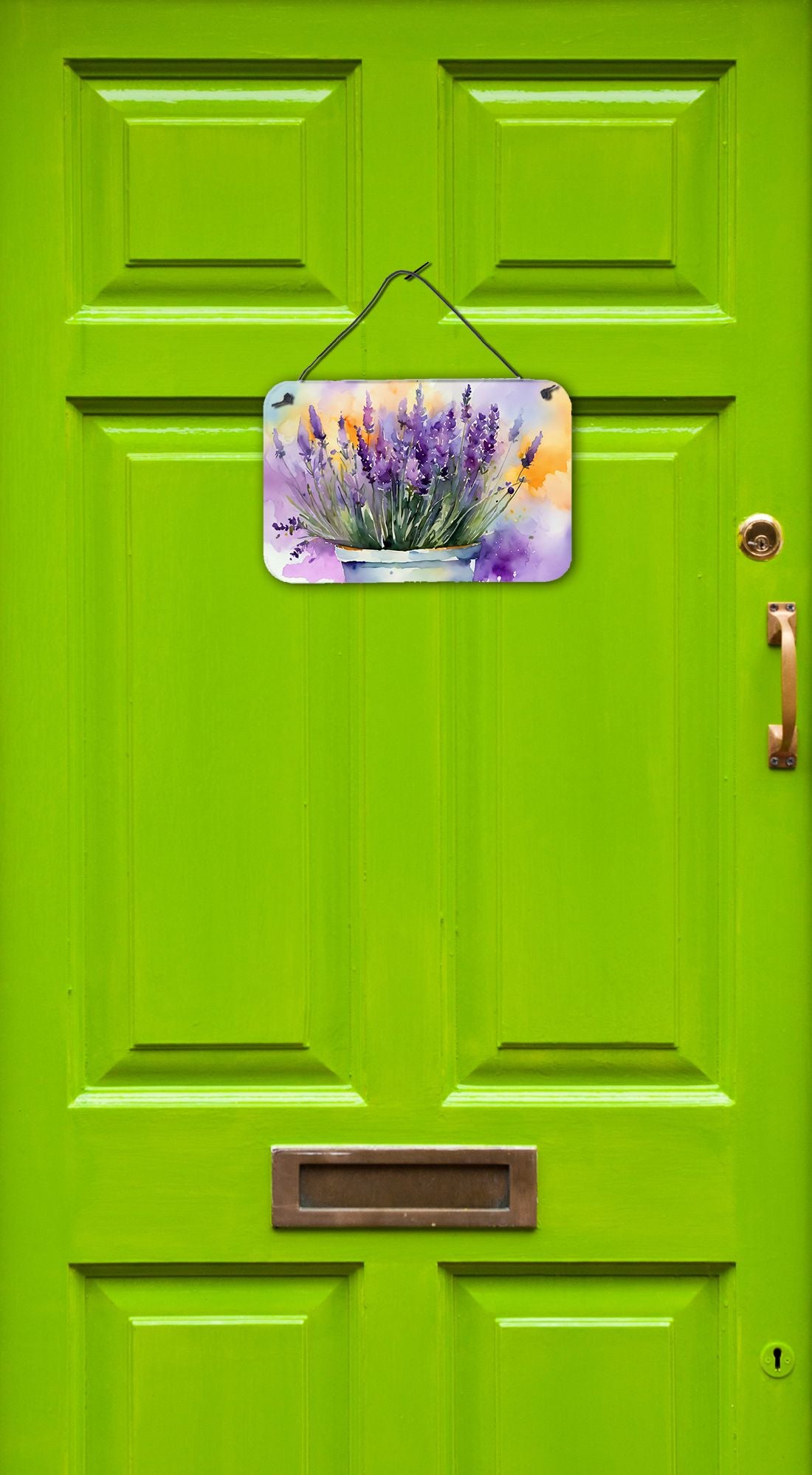 NEW Lavender in Watercolor Wall or Door Hanging Prints Aluminum Metal Sign Kitchen Wall Bar Bathroom Plaque Home Decor, 8HX12W, Multicolor