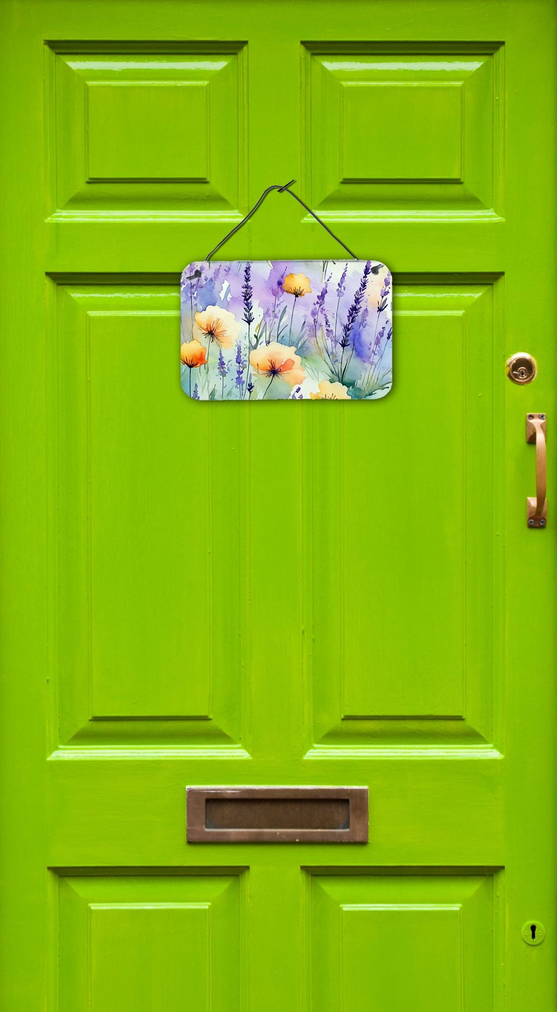 NEW Lavender in Watercolor Wall or Door Hanging Prints Aluminum Metal Sign Kitchen Wall Bar Bathroom Plaque Home Decor, 8HX12W, Multicolor