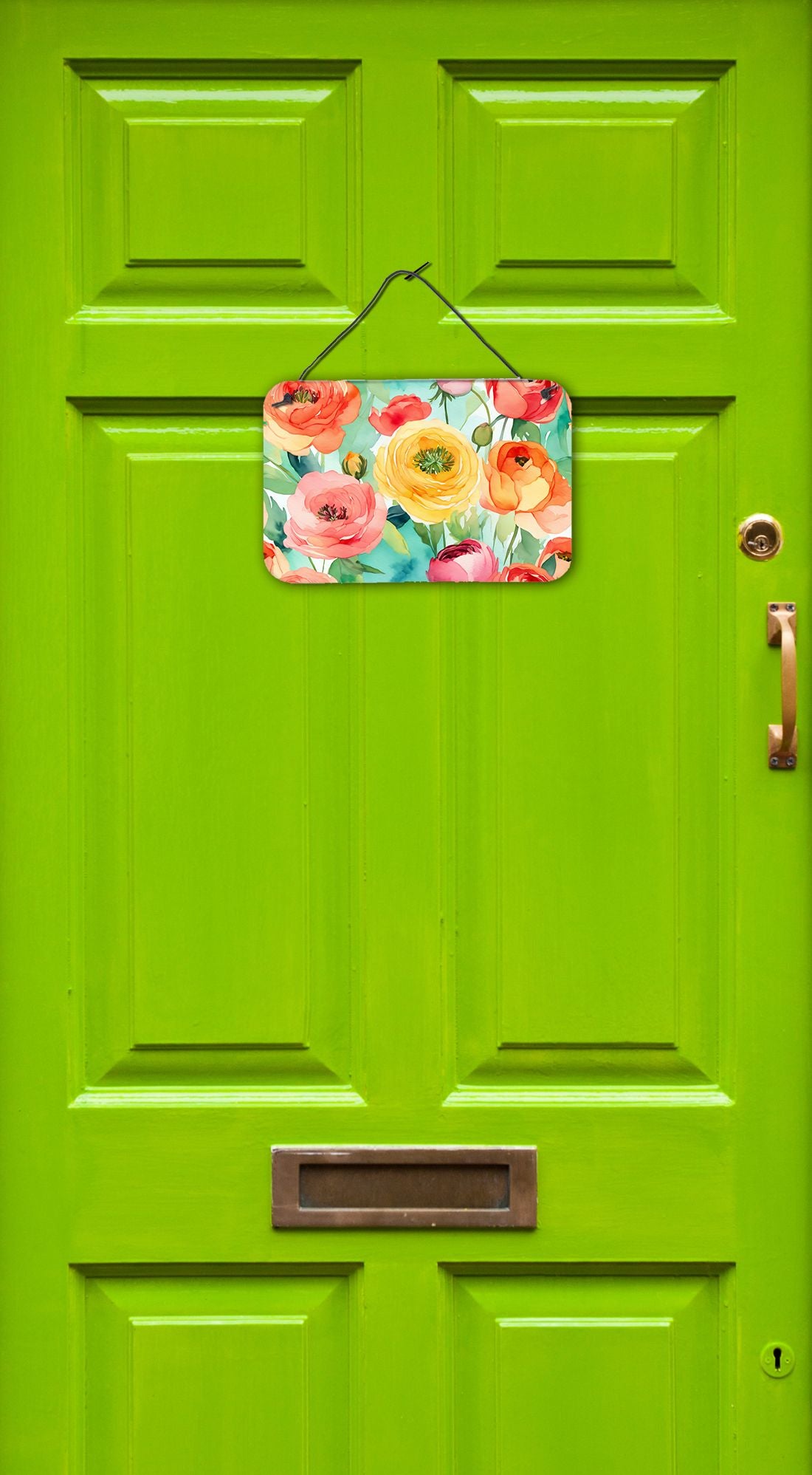 NEW Ranunculus in Watercolor Wall or Door Hanging Prints Aluminum Metal Sign Kitchen Wall Bar Bathroom Plaque Home Decor, 8HX12W, Multicolor
