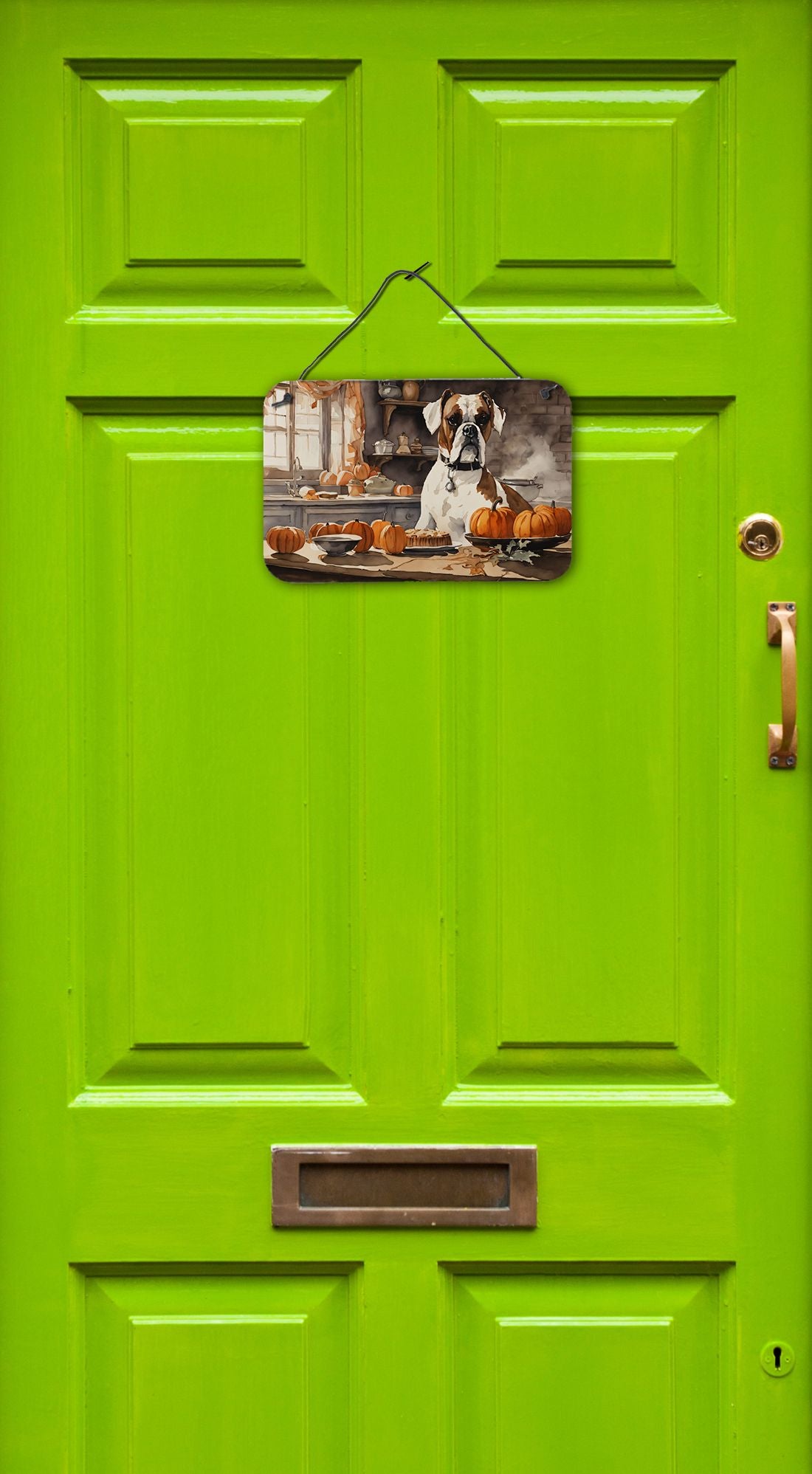 NEW Boxer Fall Kitchen Pumpkins Wall or Door Hanging Prints Aluminum Metal Sign Kitchen Wall Bar Bathroom Plaque Home Decor, 8HX12W, Multicolor