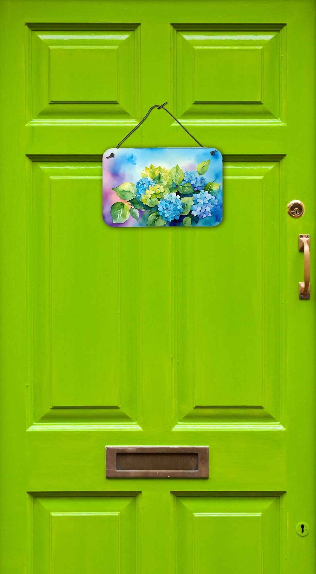 NEW Hydrangeas in Watercolor Wall or Door Hanging Prints Aluminum Metal Sign Kitchen Wall Bar Bathroom Plaque Home Decor, 8HX12W, Multicolor