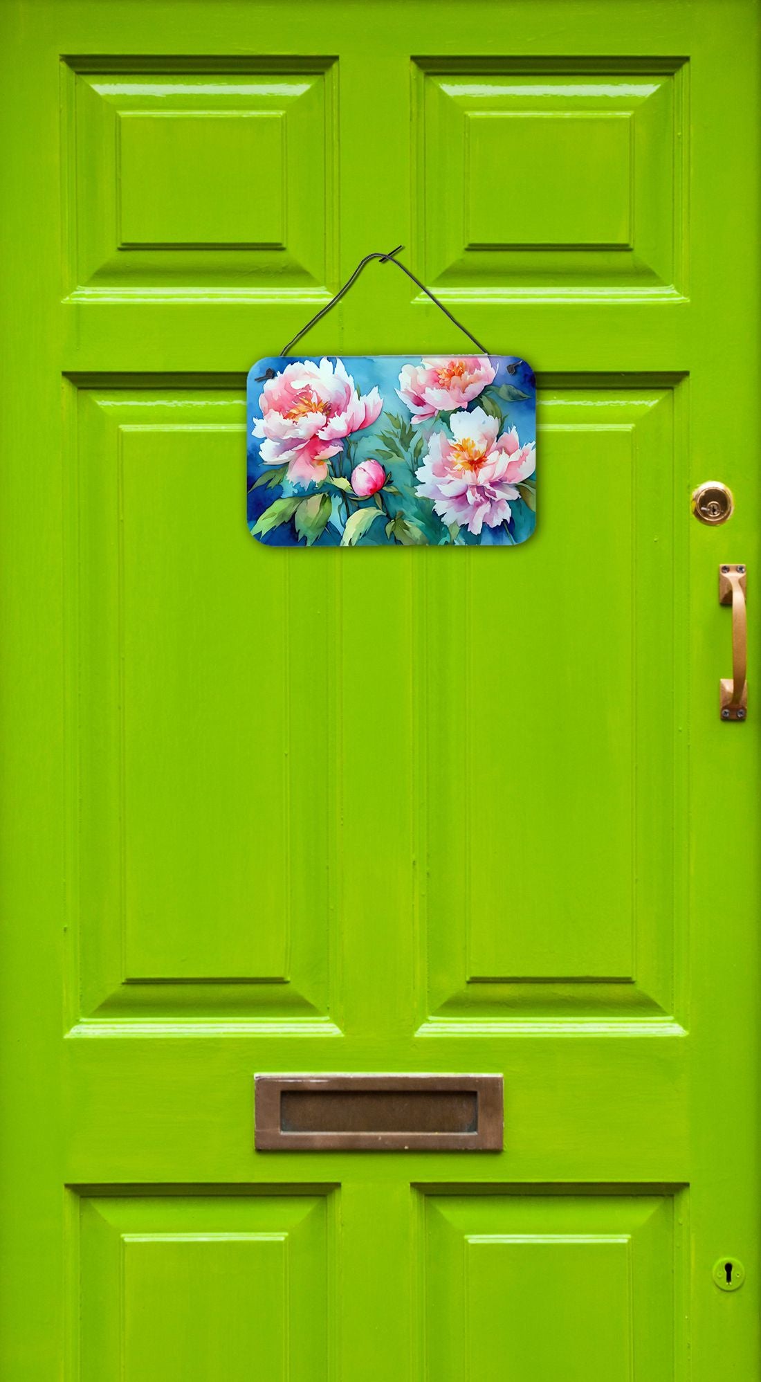 NEW Peonies in Watercolor Wall or Door Hanging Prints Aluminum Metal Sign Kitchen Wall Bar Bathroom Plaque Home Decor, 8HX12W, Multicolor