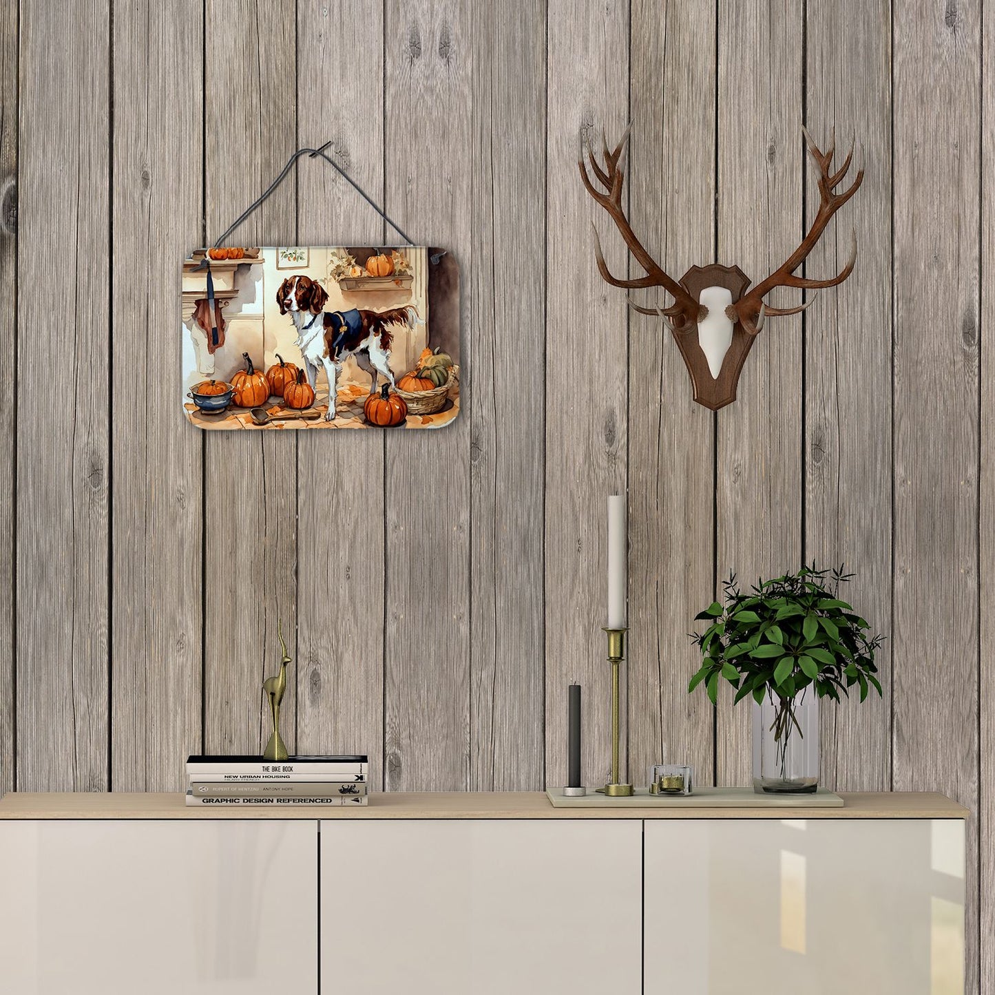 NEW Brittany Fall Kitchen Pumpkins Wall or Door Hanging Prints Aluminum Metal Sign Kitchen Wall Bar Bathroom Plaque Home Decor, 8HX12W, Multicolor