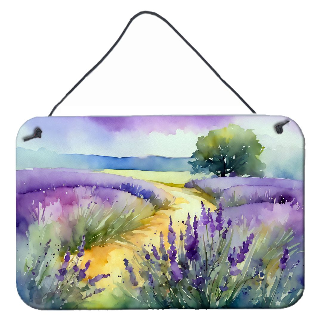 NEW Lavender in Watercolor Wall or Door Hanging Prints Aluminum Metal Sign Kitchen Wall Bar Bathroom Plaque Home Decor, 8HX12W, Multicolor