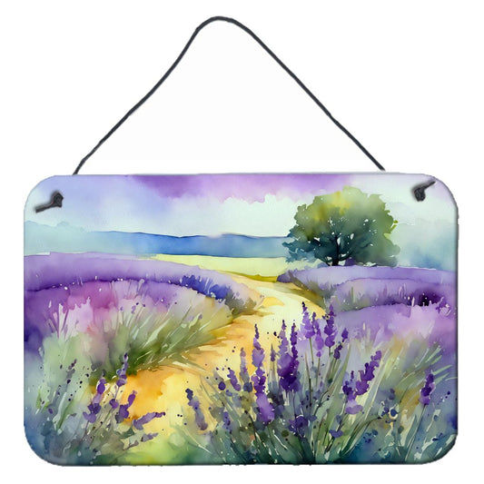 NEW Lavender in Watercolor Wall or Door Hanging Prints Aluminum Metal Sign Kitchen Wall Bar Bathroom Plaque Home Decor, 8HX12W, Multicolor