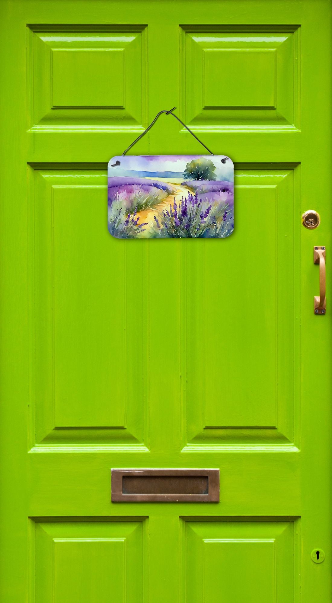 NEW Lavender in Watercolor Wall or Door Hanging Prints Aluminum Metal Sign Kitchen Wall Bar Bathroom Plaque Home Decor, 8HX12W, Multicolor