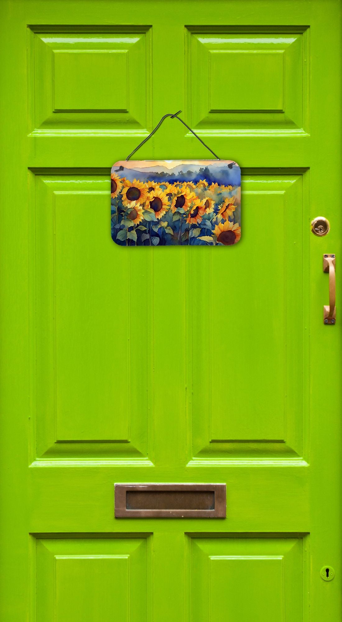 NEW Sunflowers in Watercolor Wall or Door Hanging Prints Aluminum Metal Sign Kitchen Wall Bar Bathroom Plaque Home Decor, 8HX12W, Multicolor