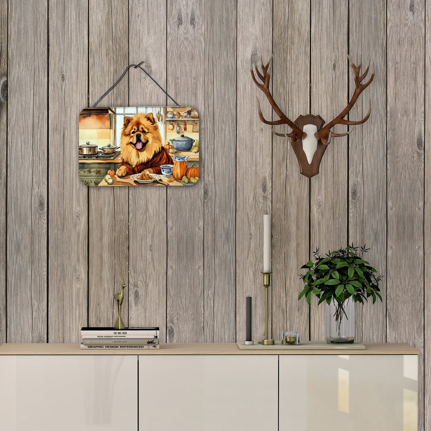 NEW Chow Chow Fall Kitchen Pumpkins Wall or Door Hanging Prints Aluminum Metal Sign Kitchen Wall Bar Bathroom Plaque Home Decor, 8HX12W, Multicolor