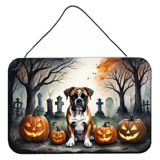 NEW Boxer Spooky Halloween Wall or Door Hanging Prints Aluminum Metal Sign Kitchen Wall Bar Bathroom Plaque Home Decor, 8HX12W, Multicolor