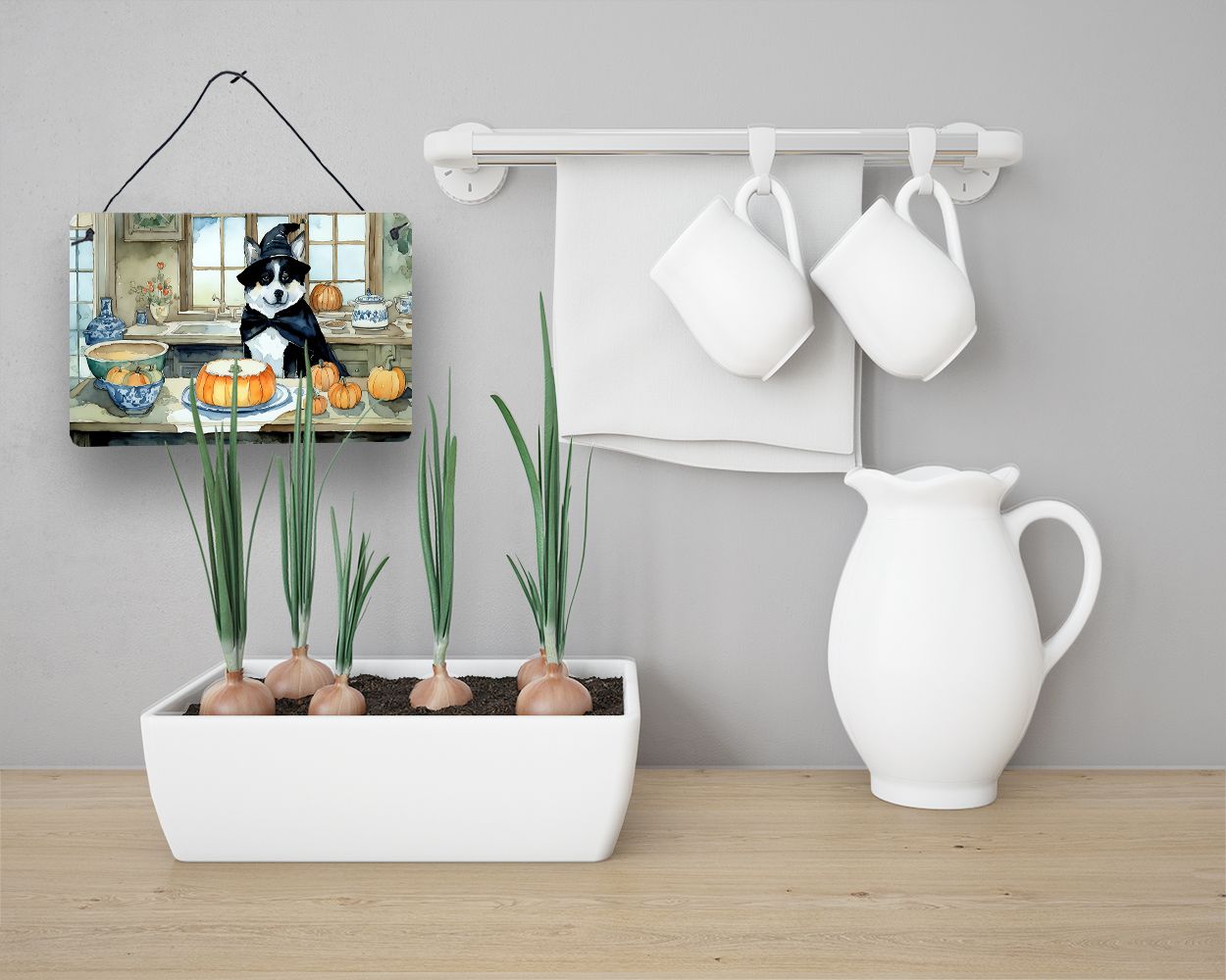 NEW Akita Fall Kitchen Pumpkins Wall or Door Hanging Prints Aluminum Metal Sign Kitchen Wall Bar Bathroom Plaque Home Decor, 8HX12W, Multicolor