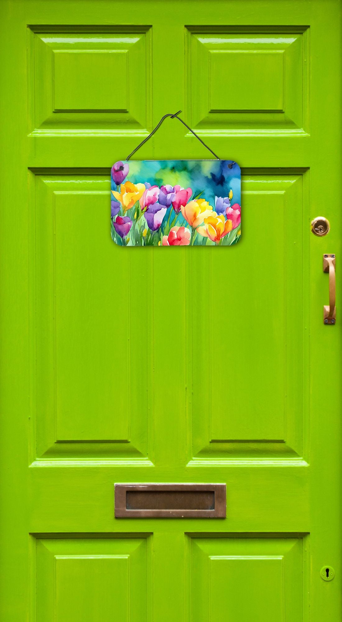 NEW Freesias in Watercolor Wall or Door Hanging Prints Aluminum Metal Sign Kitchen Wall Bar Bathroom Plaque Home Decor, 8HX12W, Multicolor