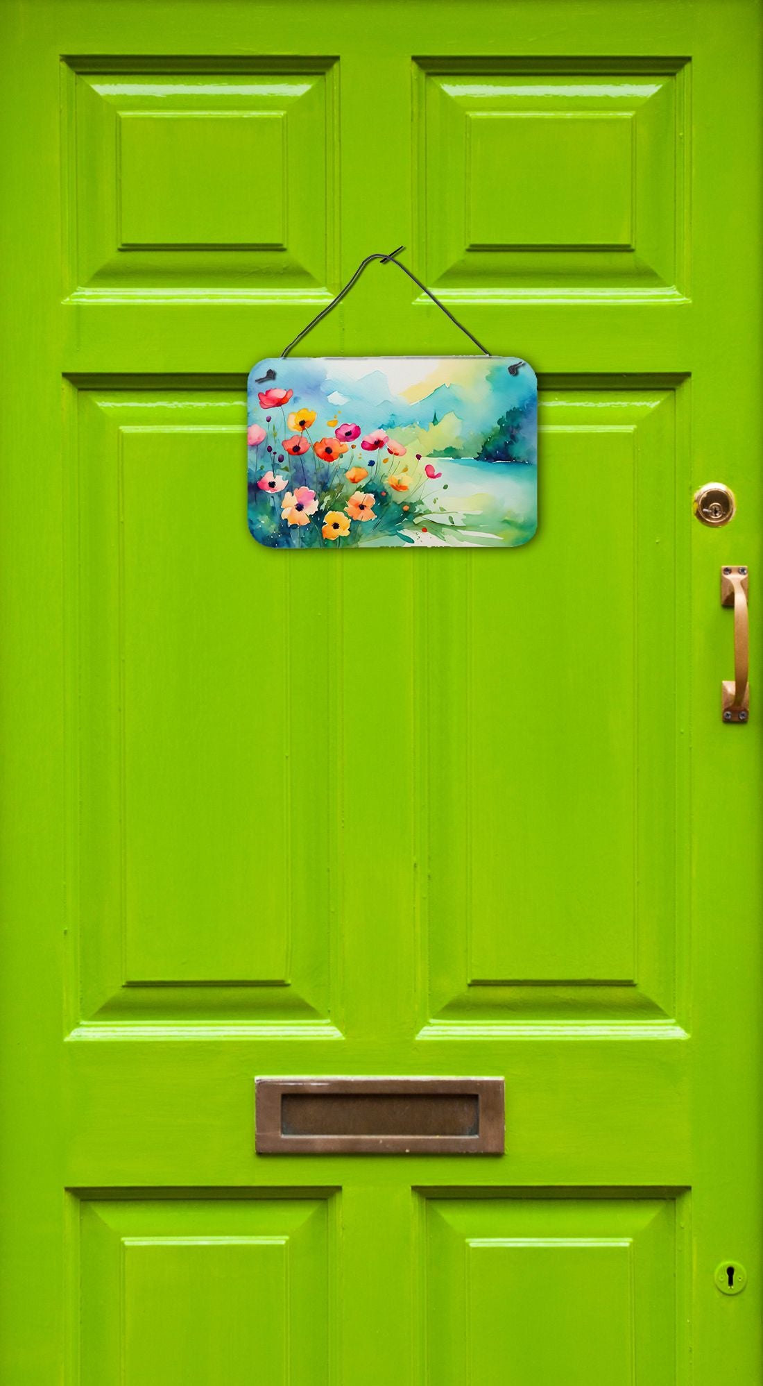 NEW Anemones in Watercolor Wall or Door Hanging Prints Aluminum Metal Sign Kitchen Wall Bar Bathroom Plaque Home Decor, 8HX12W, Multicolor